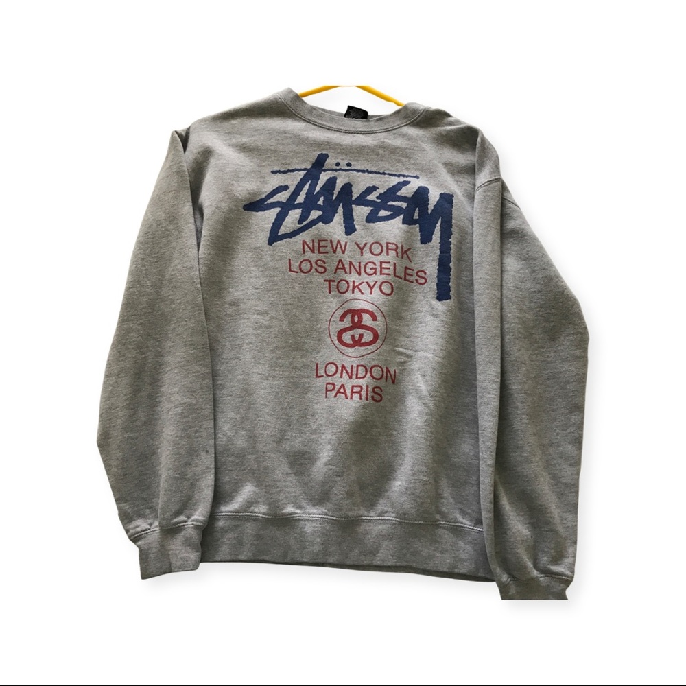 Stussy Gray Logo Sweater